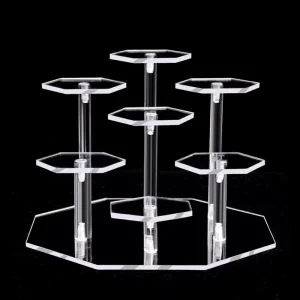 Custom Acrylic Blind Box Figure Ladder Display Stand and Layered Organizer