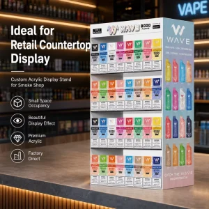Custom Acrylic Countertop Display Rack for Smoke Shops and Electronic Retail Stores