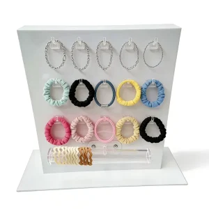 Custom Acrylic Display Rack with Hooks for Jewelry, Bracelets, and Earrings