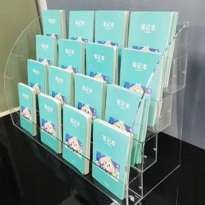 Custom Acrylic Multi-Layer Notebook Stand, Transparent Staircase Storage Rack