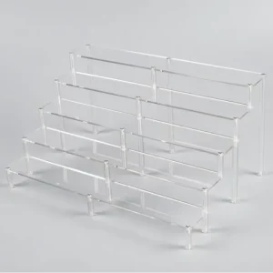 Custom Acrylic Portable Step Display Rack with Multi-Tier Storage for Blind Boxes