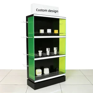 Custom Acrylic Retail Display Rack, Multi-Slot Floor Stand for Electronics and Mobile Accessories