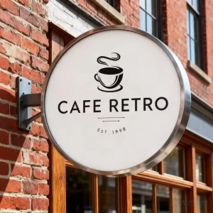 Custom Acrylic and Steel Outdoor Hanging LED Light Box Sign for Restaurant or Coffee Shop