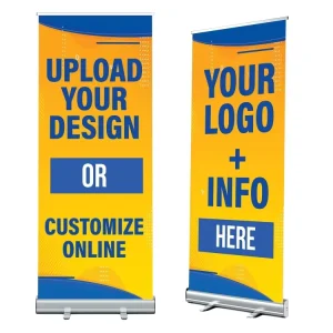 Custom Adjustable Aluminum Alloy Retractable Roll-Up Banner Stand Wide Base for Trade Shows and Exhibitions