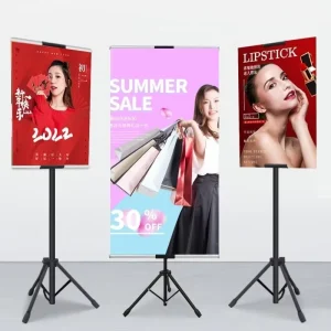 Custom Adjustable Retractable Freestanding KT Board Poster Stand with Tripod Base