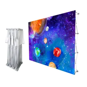 Custom Advertising Printing Wedding Photographic Backdrop Banner Stand Pop up Fabric Tension Display 3 X 3 Size