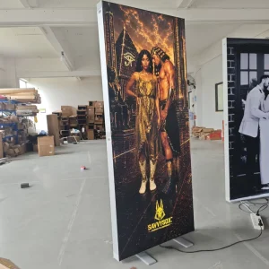 Custom Advertising Trade Show Foldable Light Box Display Stand, Printed Horizontal Pop-up A-Frame Banner