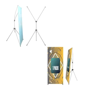 Custom Aluminium Pole X Banner Stand with Digital Printing and Plastic Parts