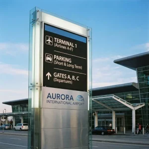 Custom Aluminum Alloy & Stainless Steel Outdoor Illuminated LED Pylon Sign Full Color Weatherproof Durable Design