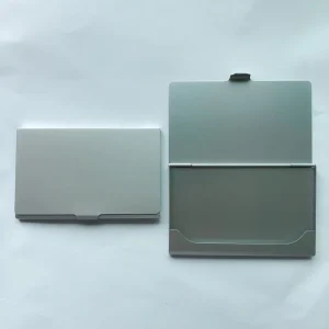 Custom Aluminum Business Card Holder with Gravure Printing, Stamping, Anodized Color, 15-Card Capacity