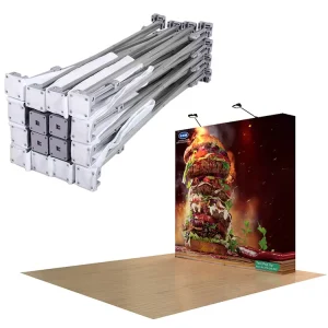 Custom Aluminum Fabric Backdrop Pop-up Display Stand with Wall Banner Rack for Trade Show Equipment