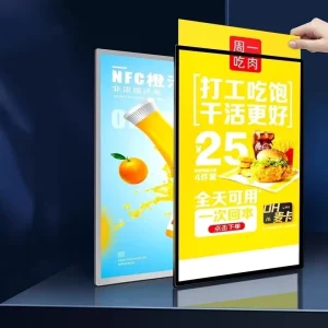 Custom Aluminum Led Slim Light Box Display Easy Change Poster Light Box Advertising Display Board for Coffee Shop