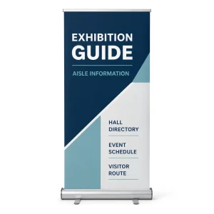 Custom Aluminum Retractable Roll-Up Banner Stand 80x200cm Portable Trade Show Aisle Directional Sign Booth Branding