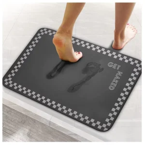 Custom Anti Slip Bath Mat Super Absorbent Stone Floor Mat Solid Pattern ABS Rubber for Bathroom