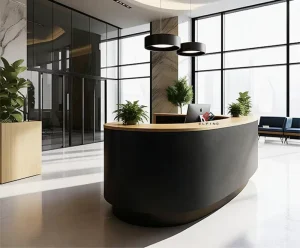 Custom Back U-Shape Round Reception Desk for Dental and Office Use