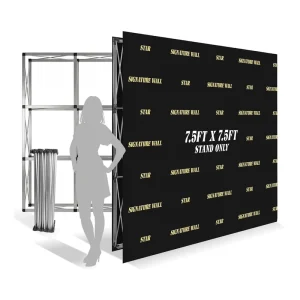 Custom Backdrop Sustainable Tension Fabric Aluminum Construction Durable Advertising Pop up Stand Step and Repeat Banner