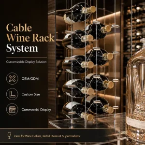 Custom Bar Shelf Wine Bottle Display Rack and Organizer for Cellars