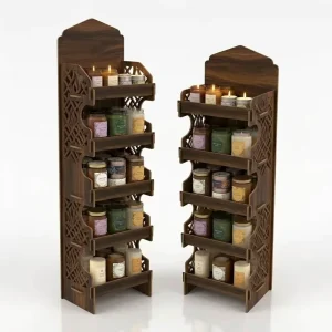 Custom Birch Plywood Candle Display Stand for Retail Stores