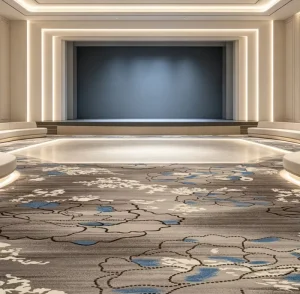 Custom Broadloom Wall Carpet 4m Back Nylon Fire Resistant Heavy Traffic Hotel Banquet Hall