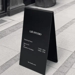 Custom Brushed Stainless Steel Sidewalk Sign Double-Sided Poster Board for Restaurant Cafe and Shop