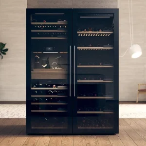 Custom Built-In SS304 Stainless Steel Wine Cabinet with Zero Formaldehyde Metallic Texture