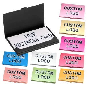 Custom Business Aluminum Alloy Business Card Box Portable Color Metal Luxury Business Card Holder Custom Logo