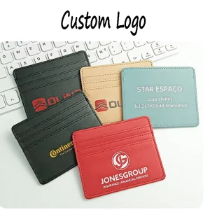 Custom Business Card Holder Credit Card Wallet Ultra Slim PU Leather Case No Closure Holder for Men Women Outdoor Travel Gifts