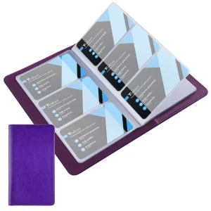 Custom Business Card Organizer Business Card Holder Book Large Capacity PU Leather Cover 156 Card Slot