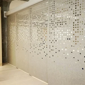 Custom CNC Cut Modern Acoustic Partition Screen Soundproof Divider Wall Panel for Office Lobby Gym Public Space Design