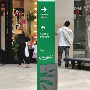 Custom Color Logo Luminous Aluminum Decorative Pylon Sign Modern Public Area Wayfinding Directional Board Outdoor Advertising