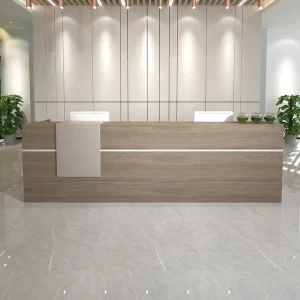 Custom Color Modern Luxury Solid Wooden Office Reception Desks Dark Wood Reception Desk Counter Reception Desk