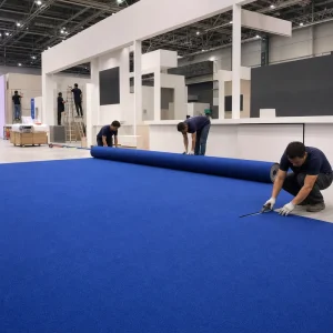 Custom Color PET Needle Punched Nonwoven Carpet Roll for Exhibition Booth Trade Show Event Floor Protection