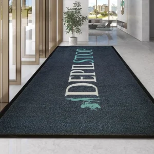 Custom Commercial Washable Anti Slip Printed Logo Rubber Backed Polyester Door Mat