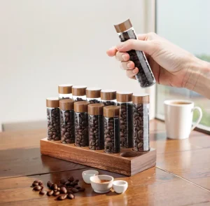 Custom Country-Style Wooden Display Stand with Glass Storage Test Tube