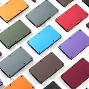 Custom Customized Minimalist Forged Aluminum Metal Wallet with RFID Blocking Color Logo Money Clip for Credit Cards