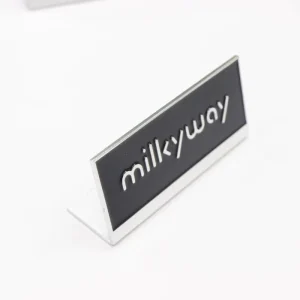Custom Design Brushed a Shape Stainless Steel Blank Business Metal Sign Display for Table