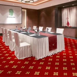 Custom Design Hotel Banquet Printed Carpet, Red Wall-to-Wall Carpet