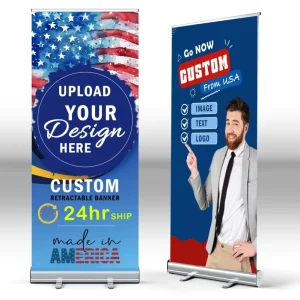 Custom Design Roll-Up Banner with Retractable Stand for Business Advertising and Trade Shows