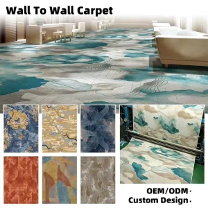 Custom Design Wall to Wall Carpet with Luxury Abstract Pattern Fire Resistant Commercial Carpet for Hotel Lobby
