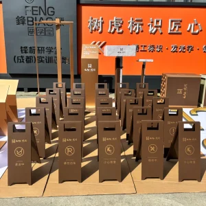 Custom Double Sided Floor Stand Sign Hotel Department No Parking Pole Metal Restaurant Direction Companies Waterproof IP68