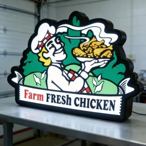 Custom Double-Sided LED Advertising Light Box with Shaped Logo Sign