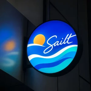 Custom Double-Sided LED Light Box Illuminated Round Sign for Restaurant Storefront