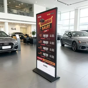 Custom Double-Sided Vertical Floor Display Stand Advertising Poster Holder Frame for Business Signage Indoor/Outdoor