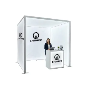 Custom Easy Setup Modular Aluminum Double-Sided SEG LED Light Box 3×3 Expo Exhibition Backdrop Wall Booth 3×2 10×10