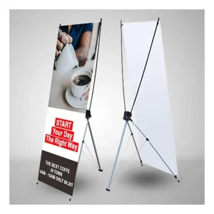 Custom Eco Friendly Indoor X Stand Display Advertising Iron Pole Plastic Connector Portable Retractable Banner Photo Promotion