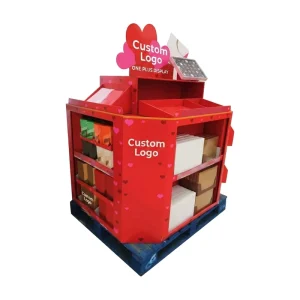 Custom Eco friendly Cardboard Corrugated Foldable Display Stand Racks with Freestanding Design for Commercial Advertising