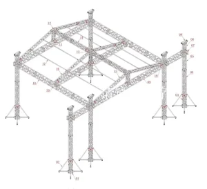 Custom Event Stage System with Aluminum Roof Truss for Outdoor Concerts and Performances