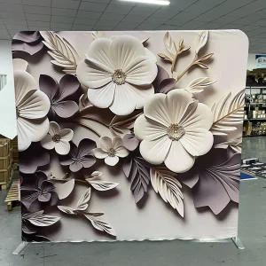 Custom Fabric Backdrop Stand with Tension Fabric Display Wall and Accessories