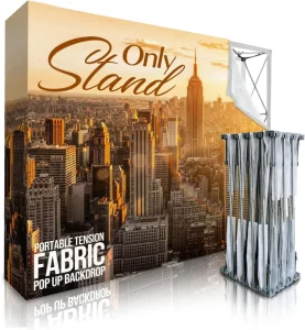 Custom Fabric Pennant Style Pop-up Booth Advertising Display Stand Portable and Promotional with Velcro Backdrop