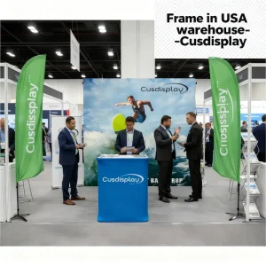 Custom Fabric Trade Show Banner Stand Backdrop Booth Display Step-and-Repeat Logo Wall Aluminum Frame